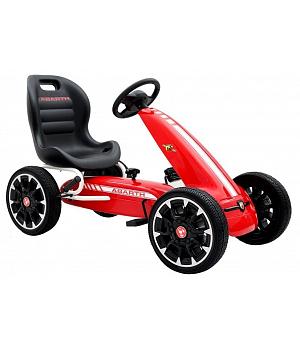 Kart de Pedales Infantil Go Kart-Abarth, Ruedas Goma Eva, Color Rojo - LE2553